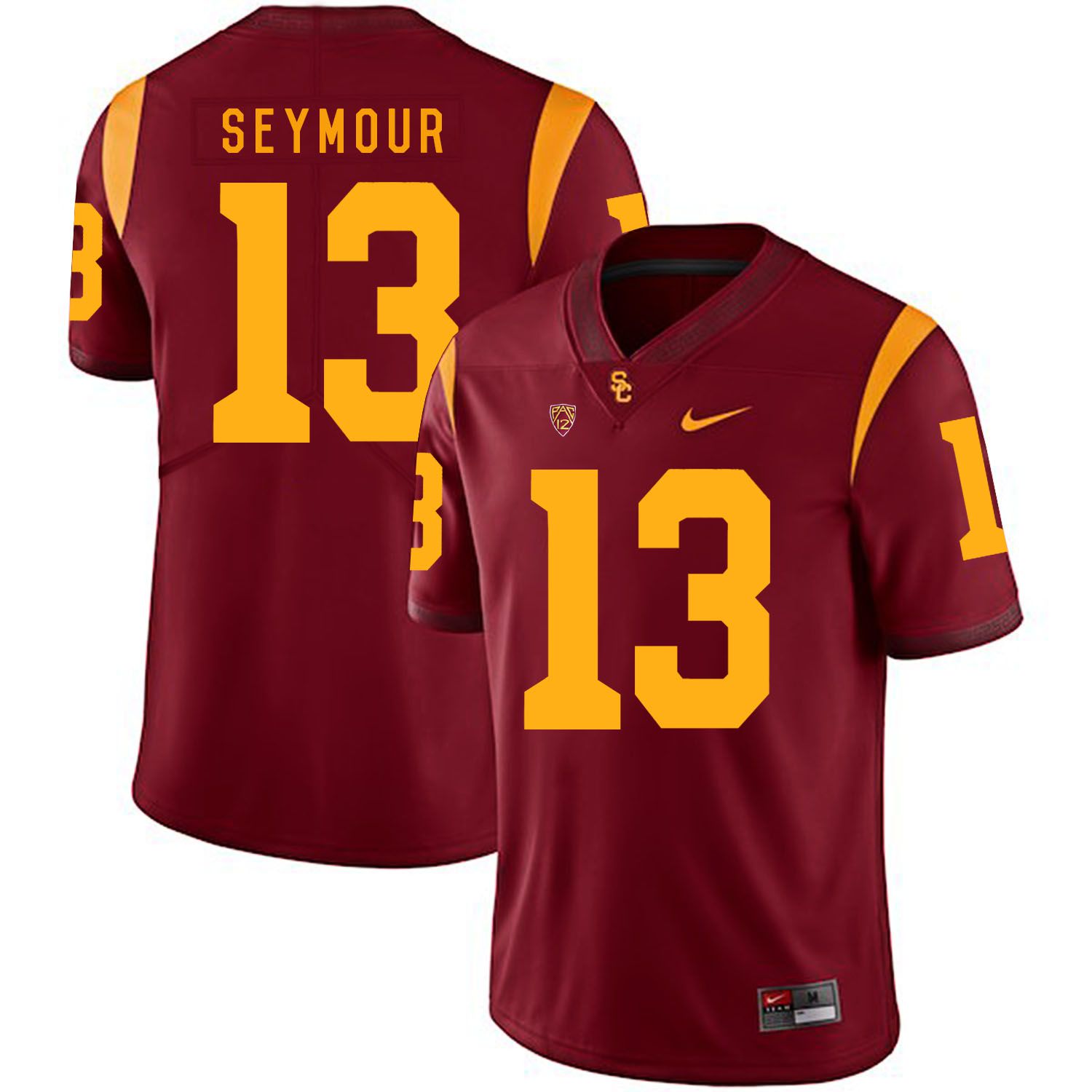 Men USC Trojans 13 Seymour Red Customized NCAA Jerseys